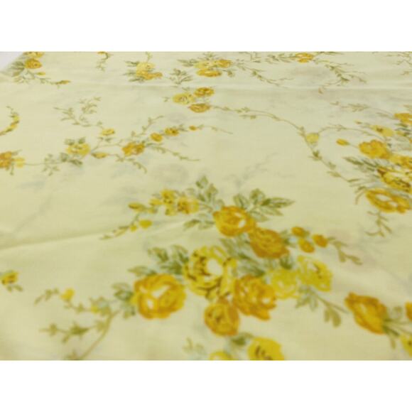 Vintage Sears Roebuck Pillowcase Yellow Orange Floral Perma Prest Percale 30x20 - Picture 2 of 5